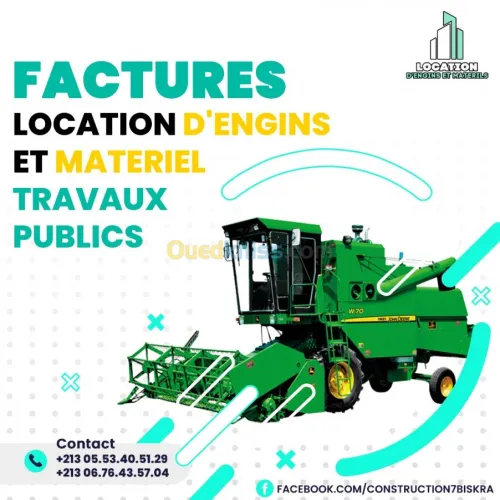 Factures Location D'engins et Materiel