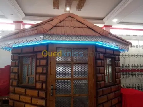 Charpente en bois, tuile et F.P PVC