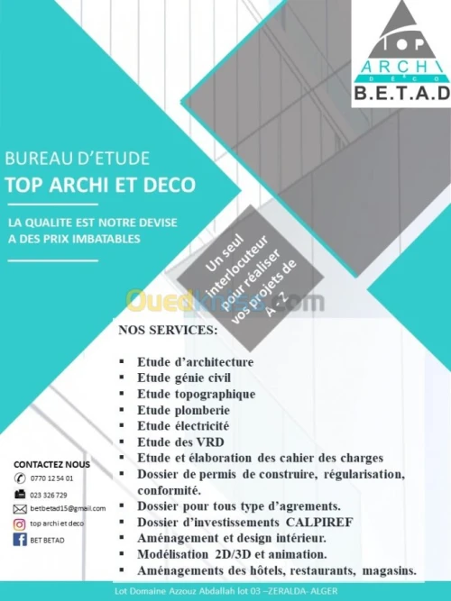 BUEAU D'ETUDE TOUS CORPS D'ETAT
