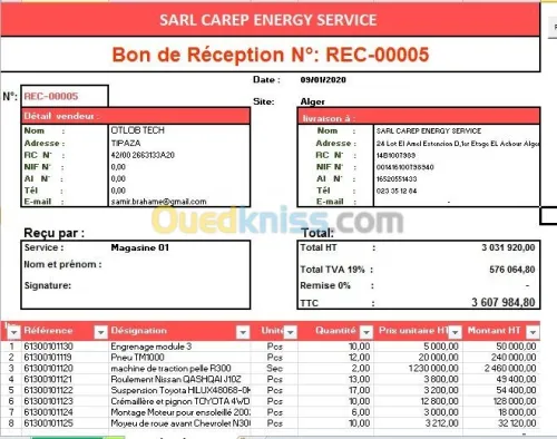 Gestion des stocks et ventes 