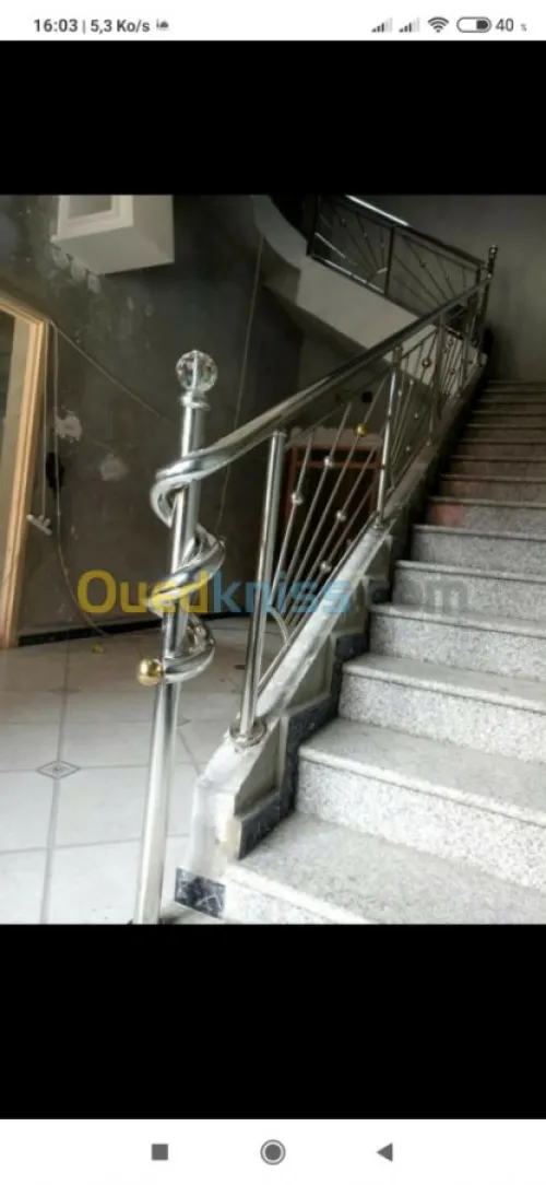 rampe d'escalier en inox