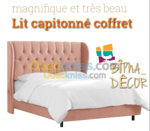 سرير كابيتوني كوفري lit capitoné coffr