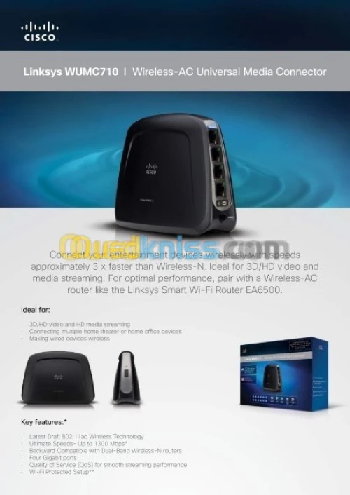 Linksys WUMC710 Pont Wifi AC1300 Mbps
