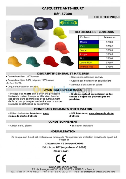 gant/casquette/blouse/harnais/gilet   