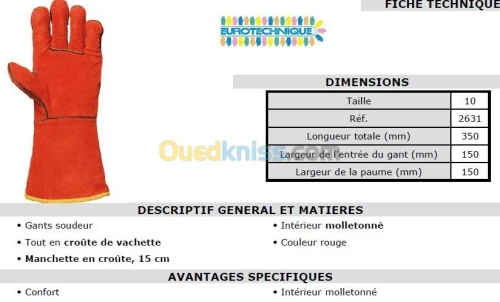 Gant de protection / t-shirt / polo / extincteur  