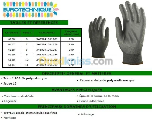 Gant de protection / t-shirt / polo / extincteur  