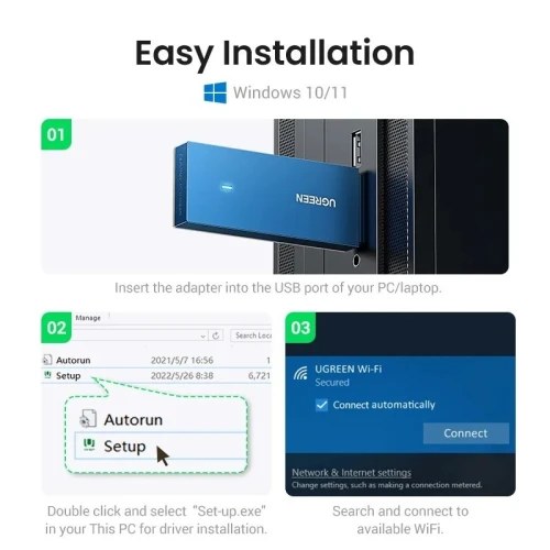 UGREEN - Adaptateur clé WIFI 6 AX1800 
