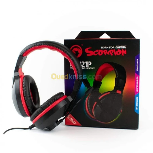 Casque Gaming AUX 3.5mm MARVO Scorpion H8321P avec Microphone pour PC Smartphone
