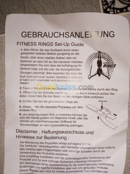 Anneaux gymnastique calisthenics rings