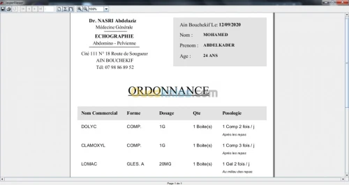 Logiciel Gestion pour cabinet medical