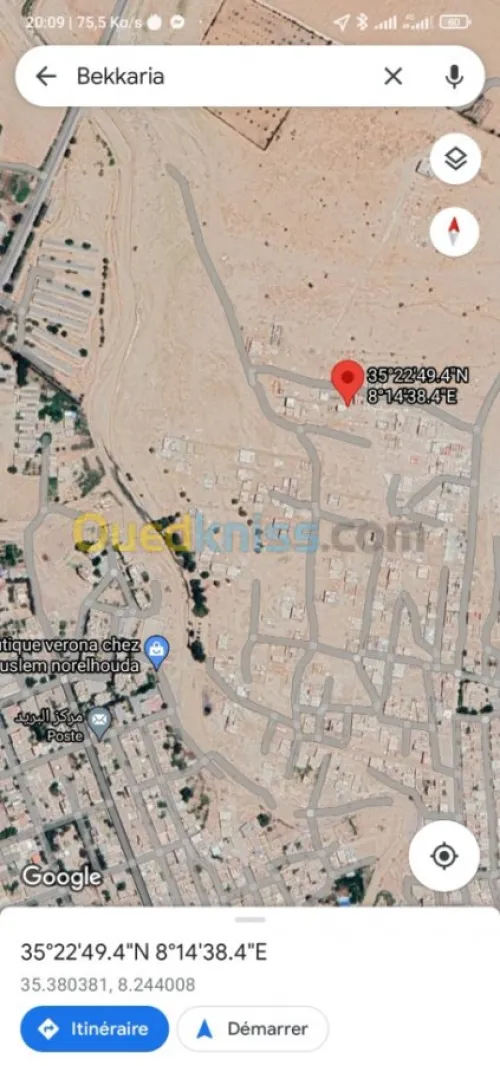 Vente Terrain Tebessa Bekkaria 