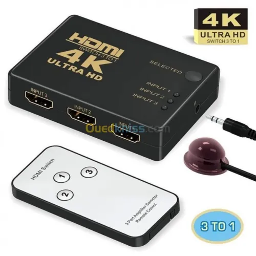 Switch HDMI 4K 3 & 5 Entrées Avec 5V