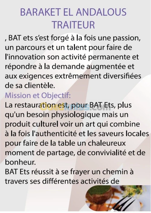 Prestations de service traiteur 