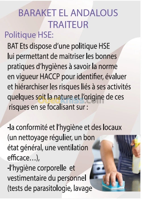 Prestations de service traiteur 