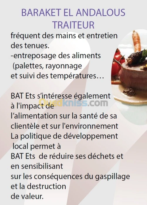 Prestations de service traiteur 
