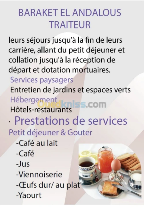 Prestations de service traiteur 