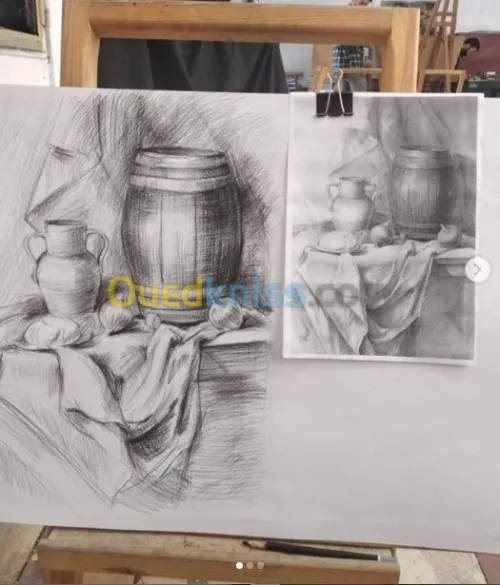 dessin portrait avec crayon et stylo 