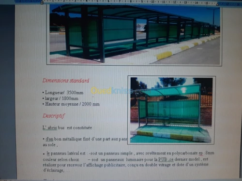 table laboratoire ,abris bus ,véhicule