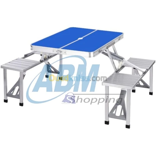Table de camping pliante Valise en aluminium avec 4 chaises