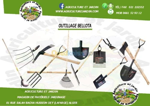 râteau,houe,pelle,bêche,balais à gazon