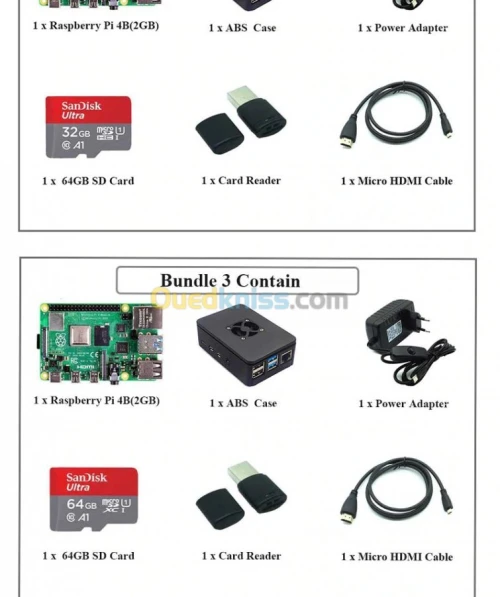 kit RASPBERRY PI 4 RAM 1GO/2GO/4GO/8GO