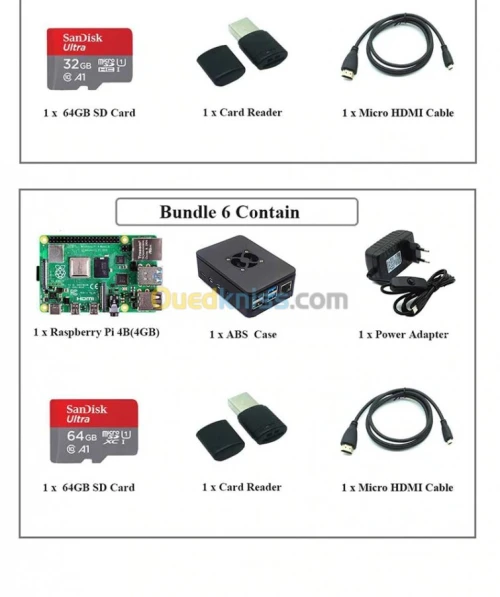 kit RASPBERRY PI 4 RAM 1GO/2GO/4GO/8GO