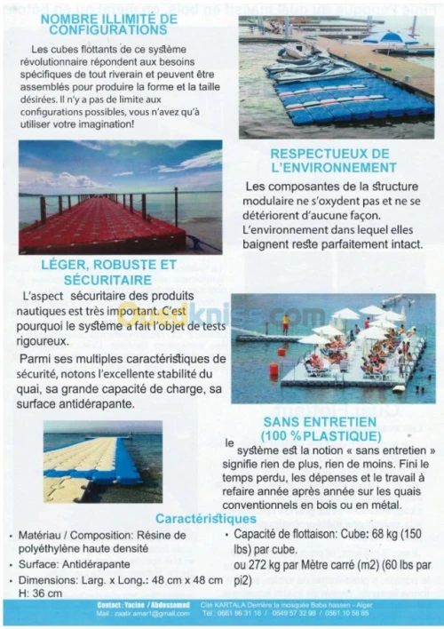 quai flottant en polyéthyléne  