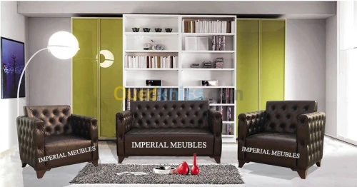 SALON BUREAU EN CUIR