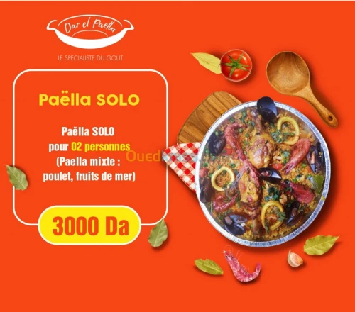 LIVRAISON PAELLA A DOMICILE