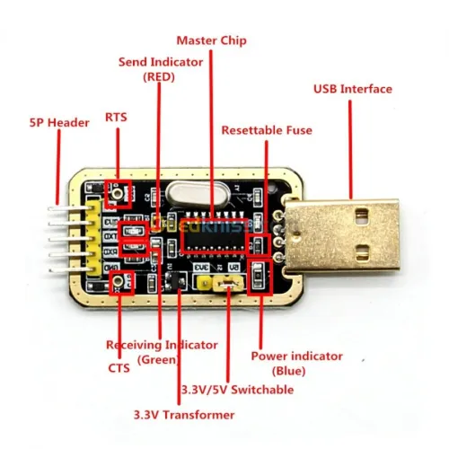 Adaptateur USB vers TTL, Ch340 Arduino 