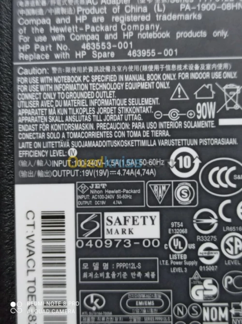 VEND CHARGEUR HP ORIGINAL