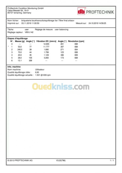 equilibrage ventilateur /balancing fan