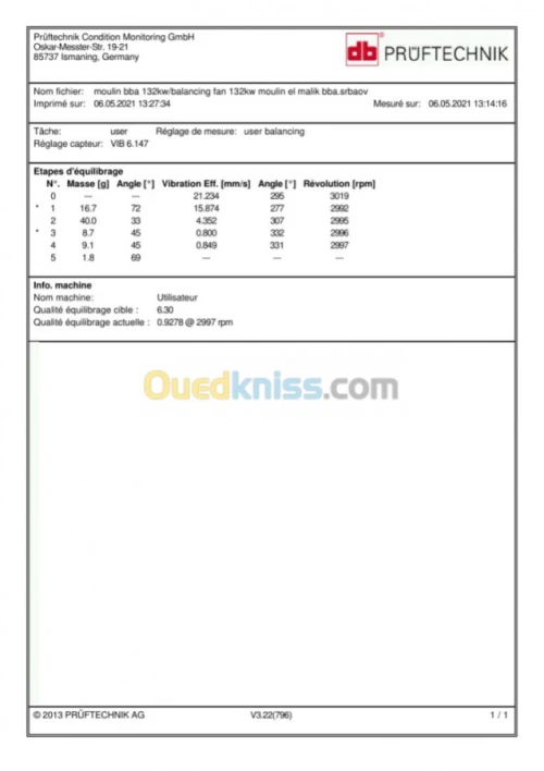 equilibrage ventilateur /balancing fan