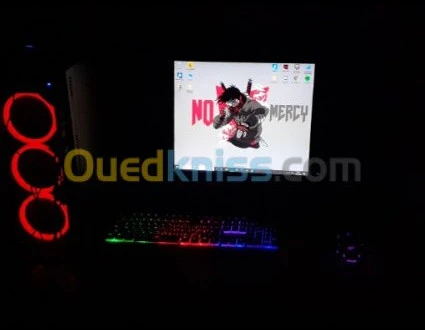 Pc gamer +ecren + souris gaming + casq