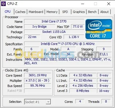 i7 3770 3.40 ghz