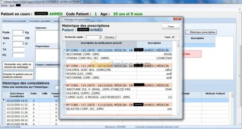 Gestion du dossier patient