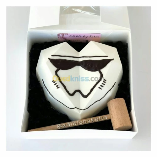 Coeur chocolat cassable personnalisé 