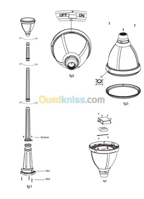 Balise LED Solaire  avec Poteau