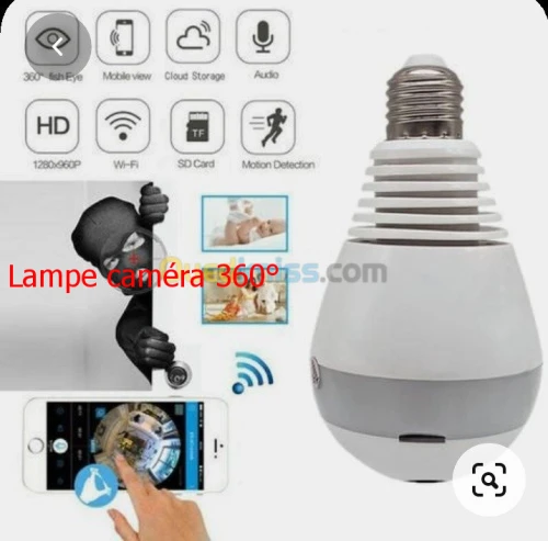 Lampe caméra wifi HD Garanti 2ans