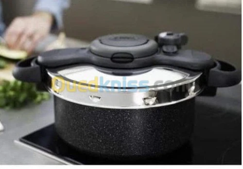 Cocotte Seb 5L 2-en-1 dou Ultra Resist Effet Pierre + livre 100 recettes