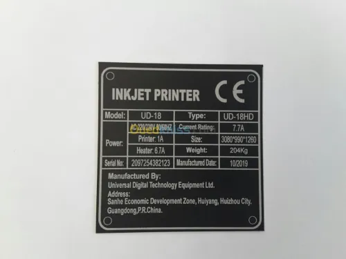 Plaques Industrielles Gravées au laser