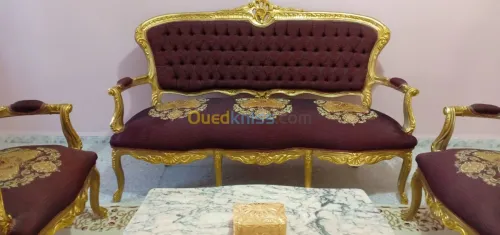 Salon égyptien 7 places +table marbre