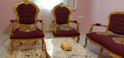 Salon égyptien 7 places +table marbre