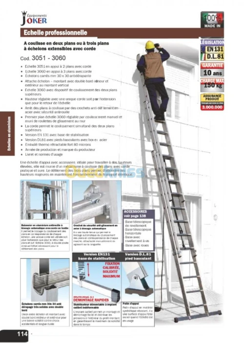 echelle colissante 3 plan 15m (italy)