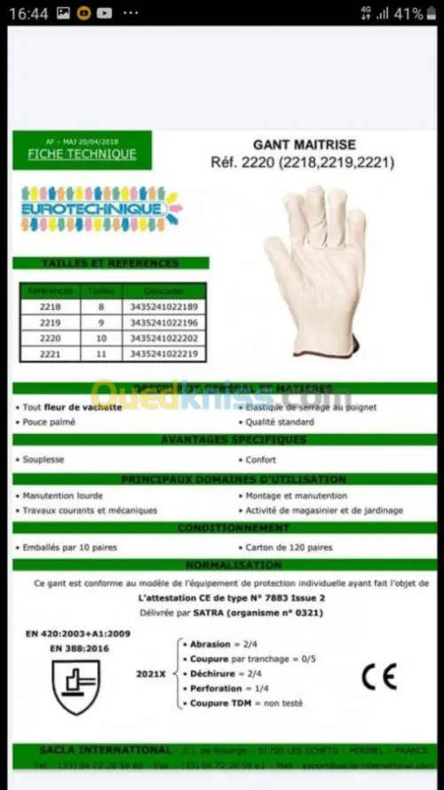 distribution des gants lunette casque 