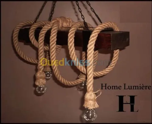 Lustre en bois moderne industriel