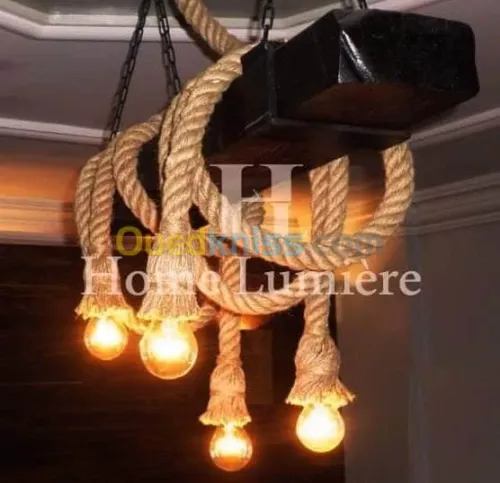 Lustre en bois moderne industriel