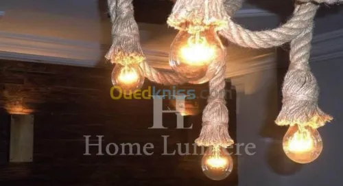 Lustre en bois moderne industriel