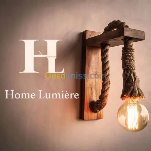 Lustre en bois moderne industriel