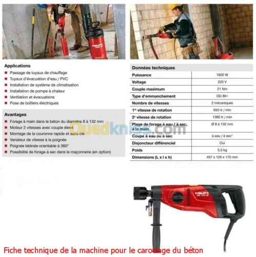 Machine Pour le Carottage Du Béton